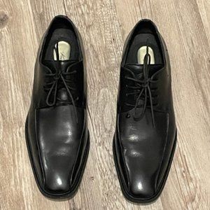 Kenneth Cole Black Leather Dress Shoes with Silver Technology Size 10M